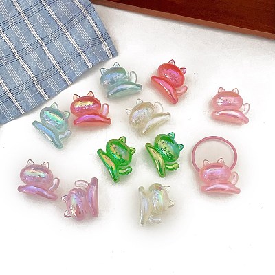 Transparent UV Plating Acrylic Beads OACR-I015-17-1