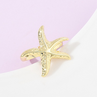 Ocean Theme Brass Cuff Rings RJEW-C135-01G-16-1