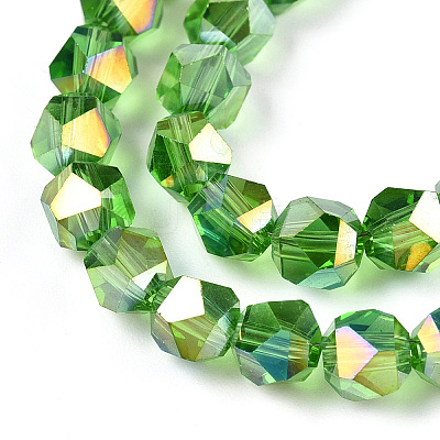 Electroplate Transparent Glass Beads Strands X-EGLA-T019-06D-1
