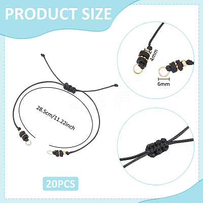 20Pcs Waxed Polyester Cord Bracelets Making AJEW-UN00046-1