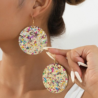 Acrylic Glitter Dangle Earrings for Women FS-WGAA719-01-1