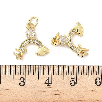 Brass Micro Pave Cubic Zirconia Pendants KK-Z120-30G-1