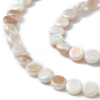 AB Color Plated Natural Freshwater Shell Beads Strands X-BSHE-G033-04-1