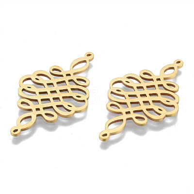 201 Stainless Steel Filigree Joiners Links STAS-N090-LA974-2-1