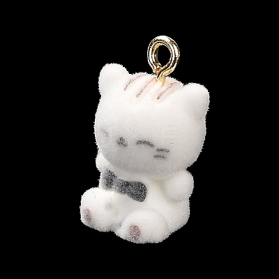 Flocky Opaque Resin Pendants FIND-C040-03B-1