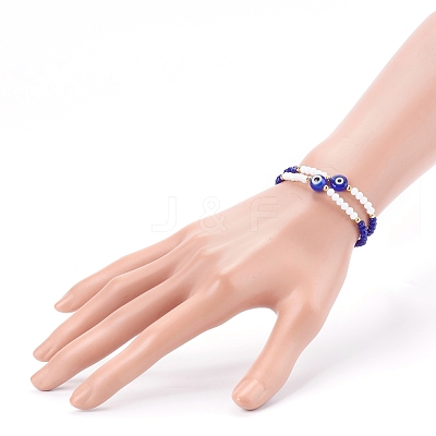 Faceted Glass Beaded Stretch Bracelets BJEW-JB05984-1