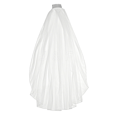 Gauze & Plastic Pearl & Resin Hair Combs OHAR-WH0029-17-1