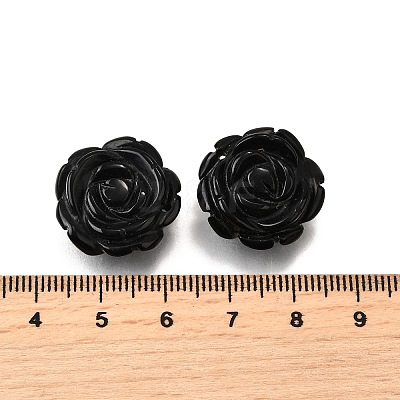 Natural Black Onyx Carved Pendants G-S390-03B-1