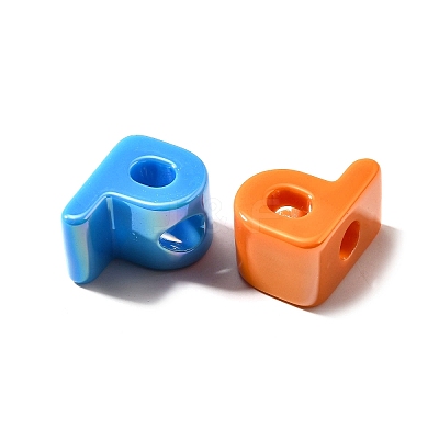 UV Plating Opaque Acrylic European Beads SACR-Z007-01P-1