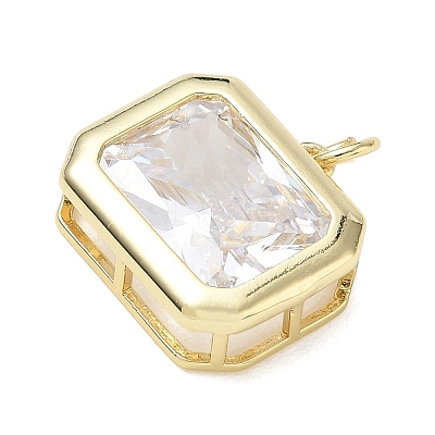 Brass Pave Clear Cubic Zirconia Pendants KK-CBA56EF-36A-G-1