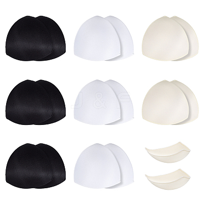 9 Pairs 3 Colors Triangle Sponge Bra Pads Inserts DIY-BC0016-70B-1