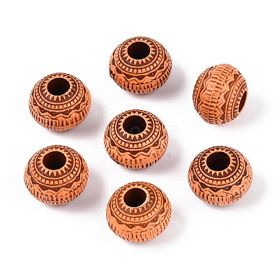 Imitation Wood Acrylic European Beads X-SACR-Q186-13-1