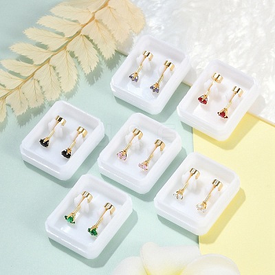 Square Glass Ear Fake Plugs EJEW-H105-24G-A-1
