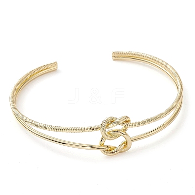 Brass Wire Wrap Knot Cuff Bangles BJEW-D039-38G-1