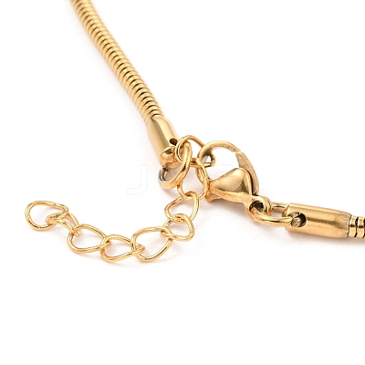 Unisex 304 Stainless Steel Round Snake Chain Bracelets BJEW-H541-02B-G-1