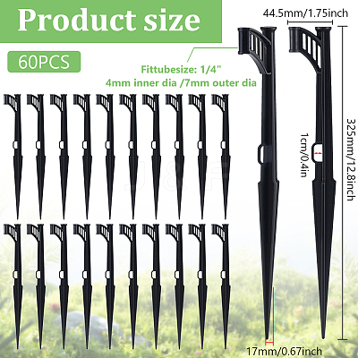 60Pcs PP Plastic Tubing Holder Stakes FIND-WA0001-05-1