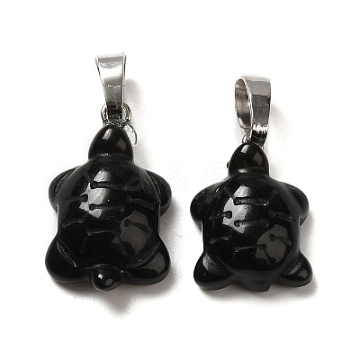 Natural Obsidian Pendants G-F758-A08-P-1