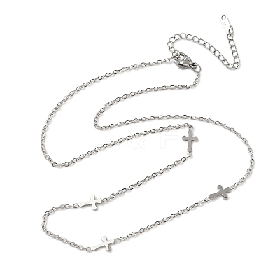 304 Stainless Steel Link Chain Necklaces for Women Men NJEW-K292-01G-P-1