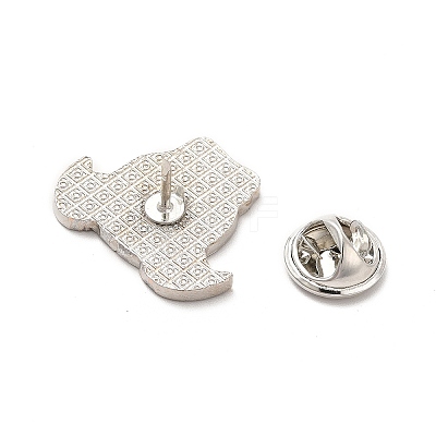 Dog Enamel Pin with Brass Butterfly Clutches JEWB-A006-04B-1