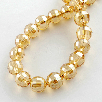 Electroplate Glass Bead Strands X-EGLA-R041-8mm-09-1