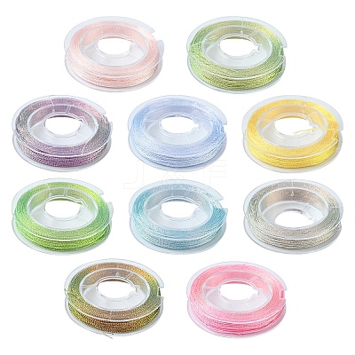 10 Rolls 3-Ply Metallic Polyester Threads MCOR-YW0001-03A-1