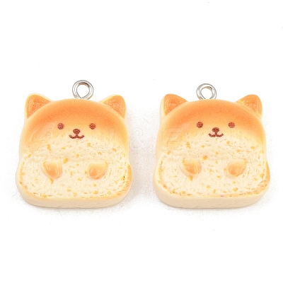 Opaque Resin Imitation Bread Pendants RE-CBA1F11-03P-1