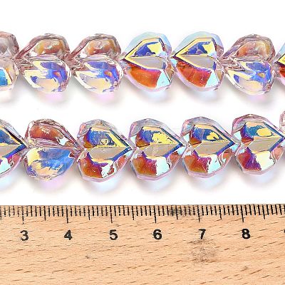 Electroplate Transparent Glass Beads Strands EGLA-B012-AB08-1
