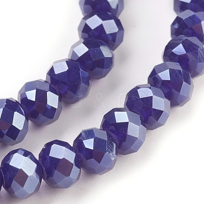 Electroplate Glass Beads Strands X-GLAA-K027-PL-A06-1
