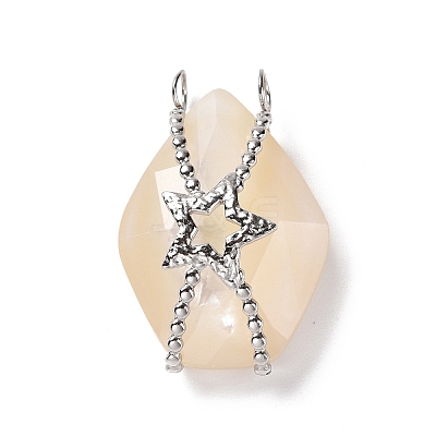 Natural White Shell Pendants SSHEL-C009-02P-1
