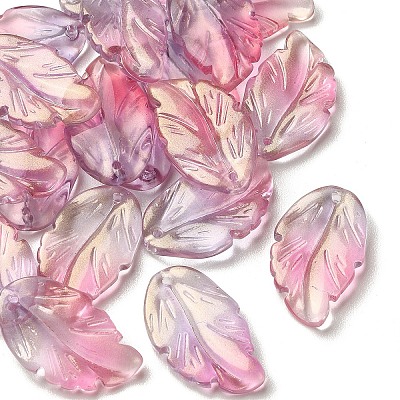 10Pcs Handmade Transparent Czech Lampwork Pendants LAMP-YW0001-27B-1