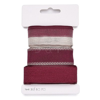 9 Yards 3 Styles Polyester Ribbon SRIB-A014-A04-1