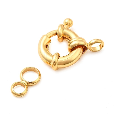 Brass Spring Ring Clasps X-KK-D407-01G-B-1