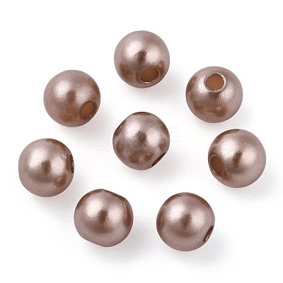 Spray Painted ABS Plastic Imitation Pearl Beads OACR-T015-05A-05-1