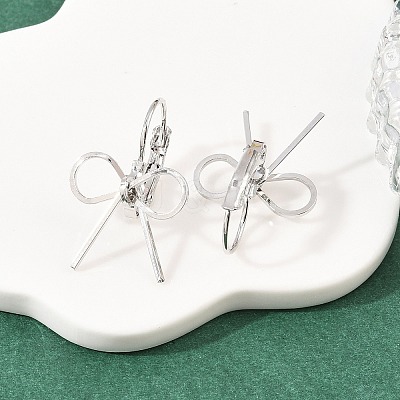 Bowknot Brass Leverback Earrings EJEW-A150-04B-P-1