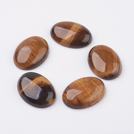 Natural Tiger Eye Flat Back Cabochons G-G741-30x40mm-01-1