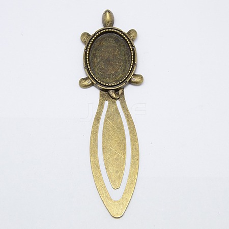Tibetan Style Tortoise Bookmark Cabochon Settings X-TIBE-S156-AB-NR-1