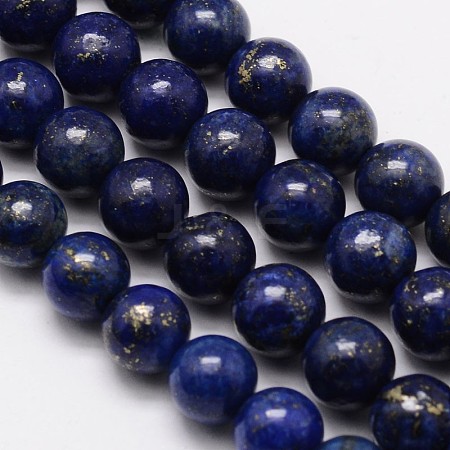 Grade A Natural Lapis Lazuli Round Bead Strands G-M264-13-1