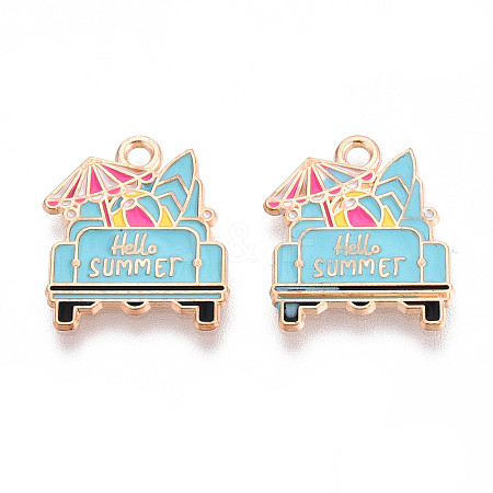 Beach Theme Alloy Enamel Pendants LS-ENAM-T022-33I-1