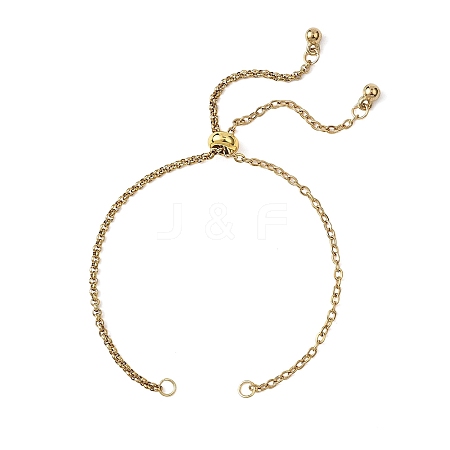 304 Stainless Steel Cable Chain Rolo Chain Bracelet Making AJEW-JB01459-01-1