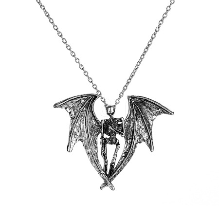 Luminous Glow In The Dark Alloy Devil Pendant Necklace LUMI-PW0006-64B-1