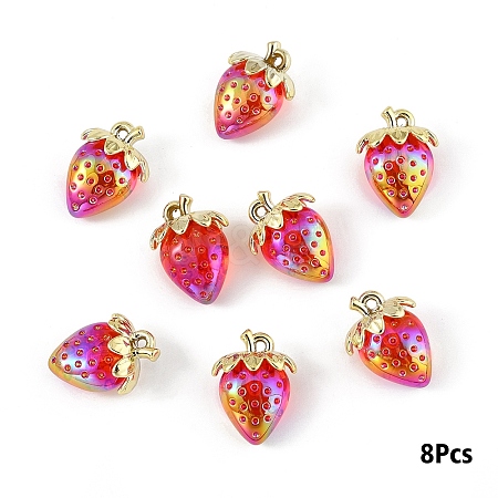 Transparent Acrylic with Alloy Pendants TACR-YW0003-14F-1