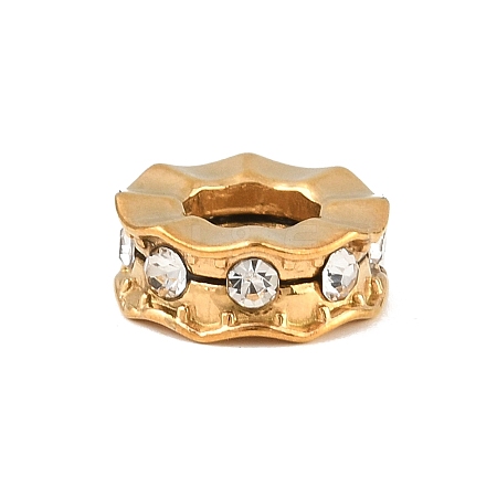 304 Stainless Steel Rhinestone European Beads RB-CBA362B-01H-1
