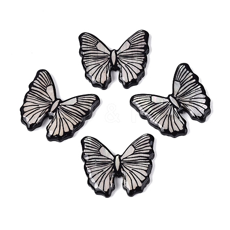 Acrylic & Natural Freshwater Shell Cabochons OACR-N164-07-1