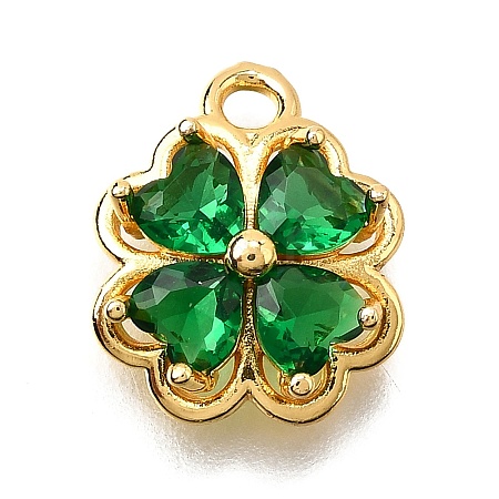 Brass Micro Pave Cubic Zirconia Pendants KK-D385-01G-02-1
