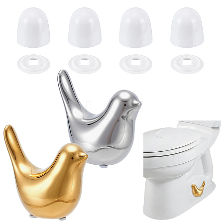 Round Plastic Push-On Toilet Bowl Bolt Caps Covers with Extra Washers and Ceramics Display Decorations AJEW-NB0008-29-1