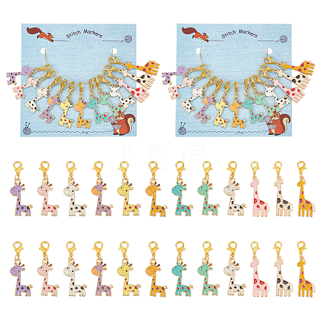 Giraffe Pendant Stitch Markers HJEW-AB00471-1