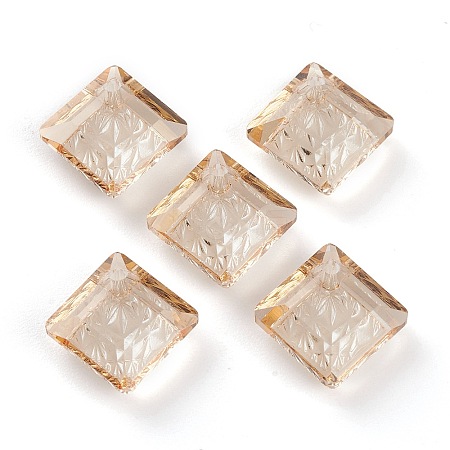 Embossed Glass Rhinestone Pendants GLAA-J101-03A-001GS-1