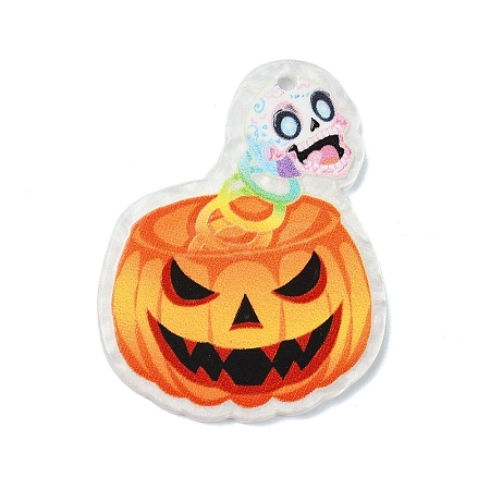 Halloween Style Printed Acrylic Pendants OACR-M007-03D-1