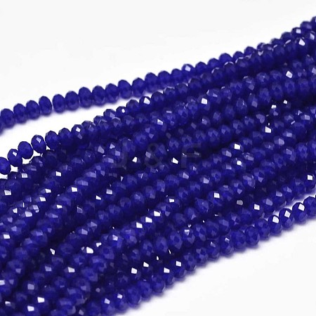 Faceted Rondelle Glass Beads Strands LS-GLAA-I033-3mm-01-1