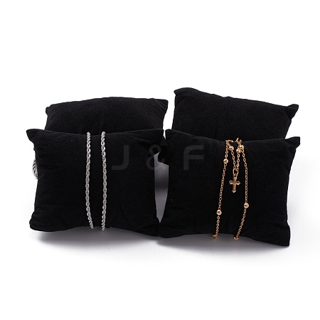 Black Rectangle Velvet Pillow Jewelry Bracelet Watch Display X-BDIS-I001-01-1